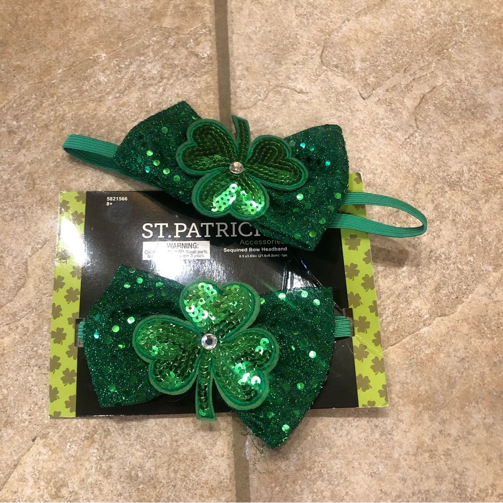 St. Patrick Sequin Bow Headband